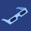 Vector illustration of blue eclipse glasses.